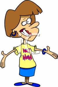 200x300 Clipart Picture Of A Mom Wearing A No. 1 Mom T Shirt