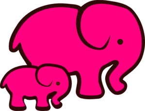 299x228 Pink Elephant Mom Amp Baby Clip Art