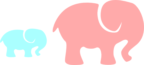 600x271 Grey Elephant Mom Amp Babypink And Blue 2 Clip Art