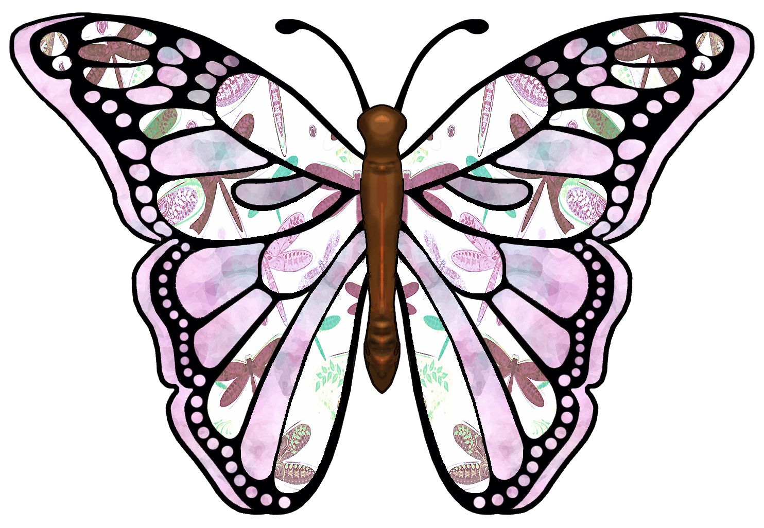1484x1026 Clip Art Butterflies And Flowers Artbyjean