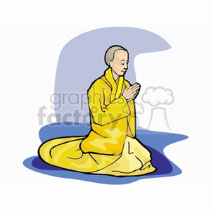 300x300 Royalty Free Monk Praying 164492 Vector Clip Art Image