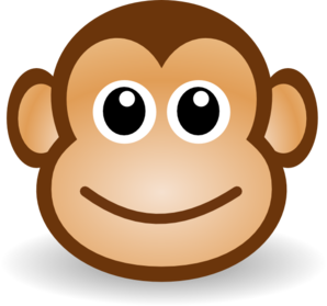 298x279 Happy Monkey Face Clip Art