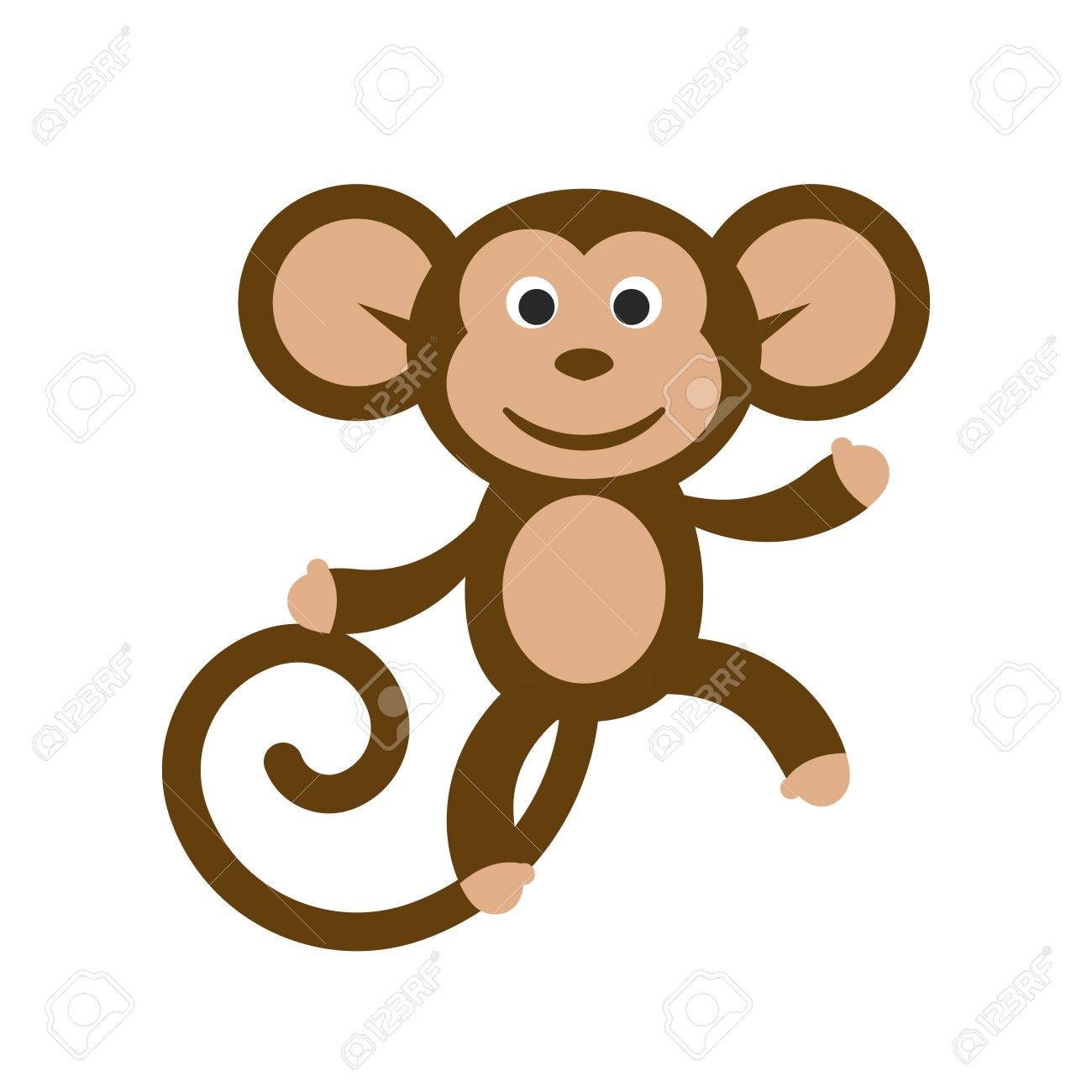 1300x1300 Cartoon Monkey Clipart 66244846 Happy Cartoon Monkey Vector