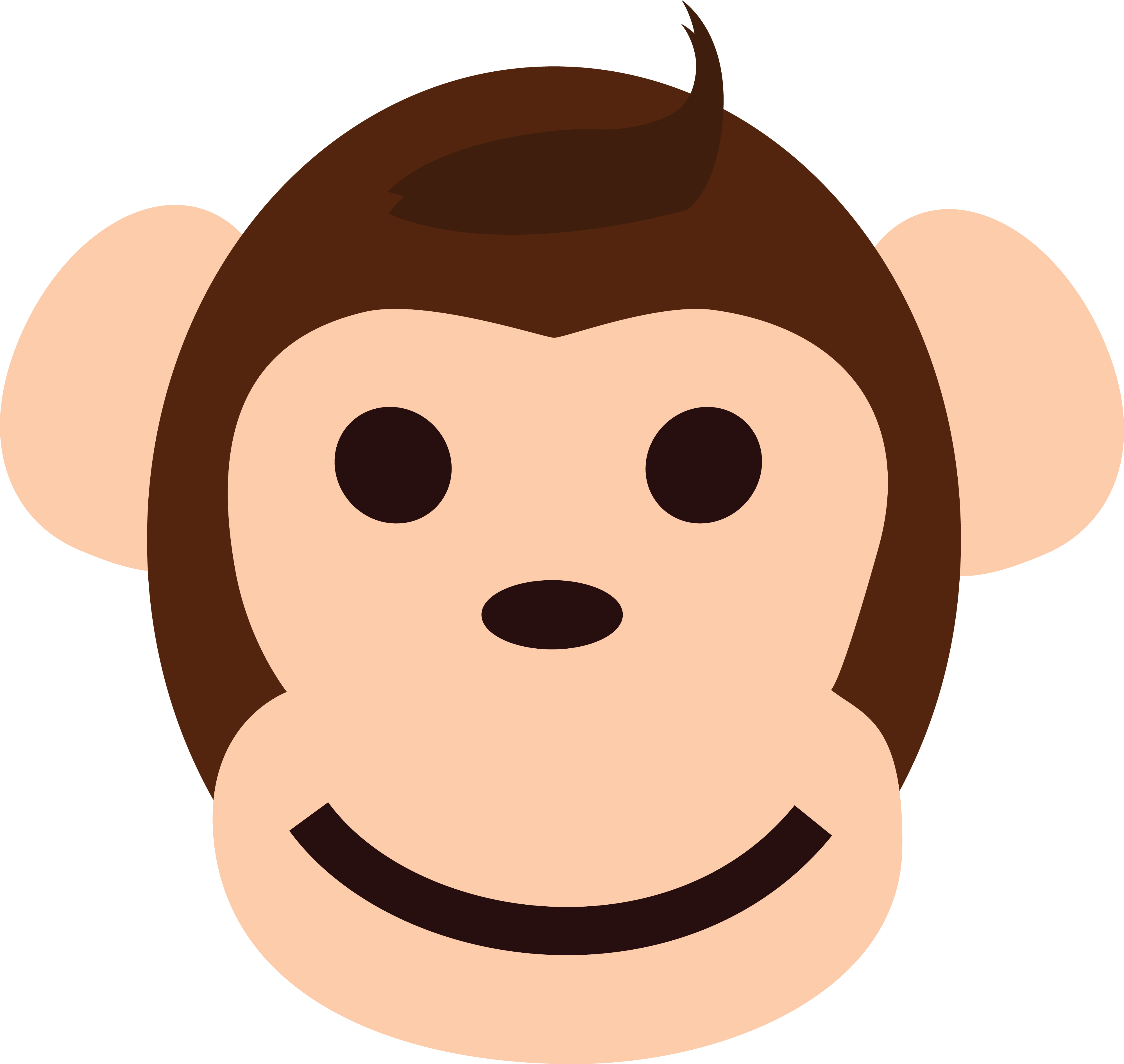 4000x3786 Free Clipart Of A Happy Monkey Face