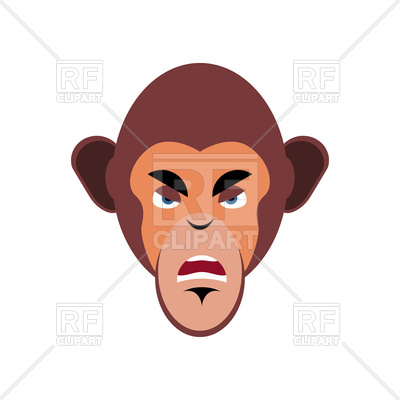 400x400 Monkey Angry Emoji Royalty Free Vector Clip Art Image