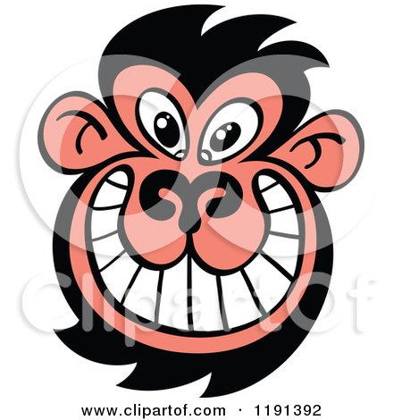 450x470 Royalty Free (Rf) Clipart Illustration Of A Black And Pink Monkey