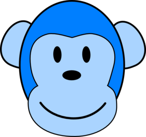 299x279 Very Blue Monkey Clip Art