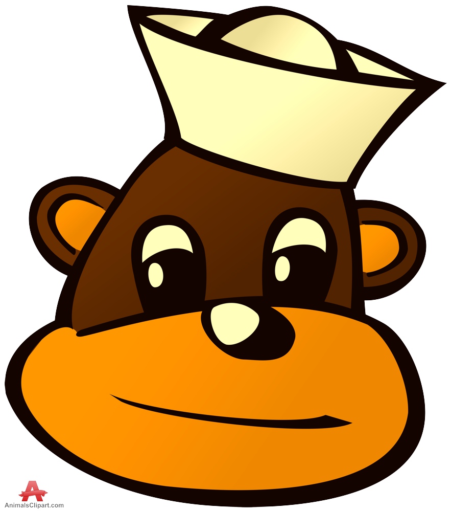 883x999 Cartoon Monkey Head With Small Hat Free Clipart Design Download