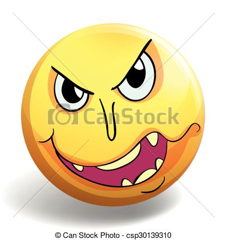 444x470 Monster Face On Yellow Ball Illustration Vector Clip Art