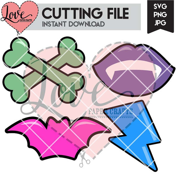 570x570 Monster High Svg Cut File Set Cross Bones Svg Fangs Cut