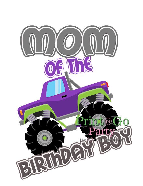 570x738 Monster Truck Birthday Iron On T Shirt Image By Printandgoparty