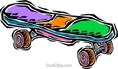 480x282 Skateboard Royalty Free Vector Clip Art Illustration Vc008151
