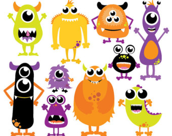 340x270 Monsters Mouth And Eyes Digital Clipart Little Monster Party