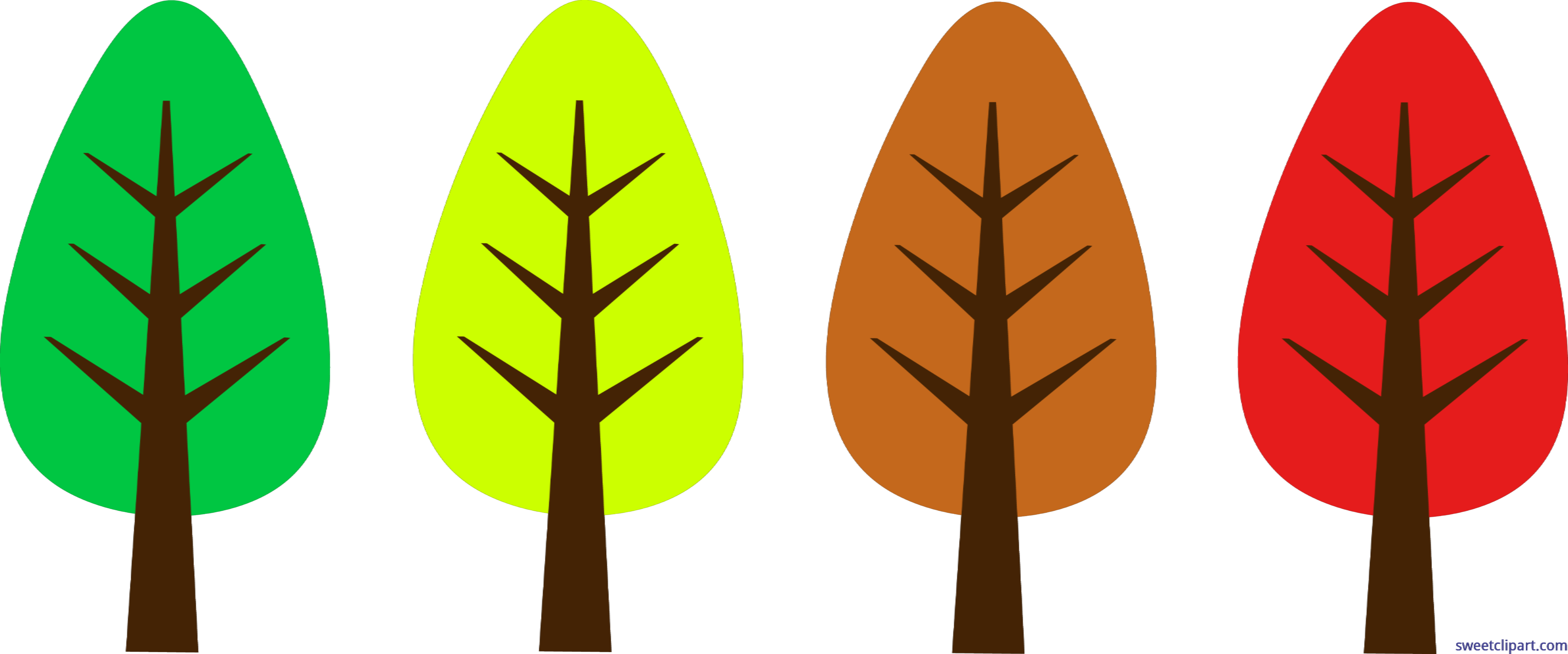 7000x2919 Nature Trees Simple Set 1 Clip Art