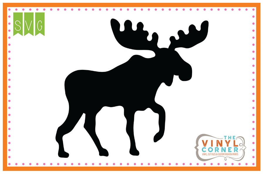 900x600 Applique Corner Moose Silhouette Cuttable Svg Clipart Design