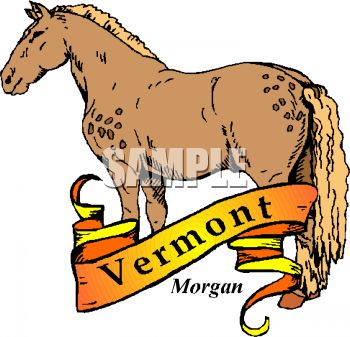 350x337 State Of Vermont Banner With A Morgan Horse