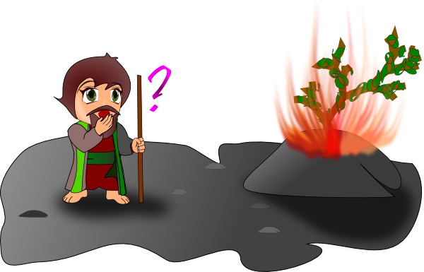 600x385 Moses And The Burning Bush Chibi Version Clip Art Free Vector