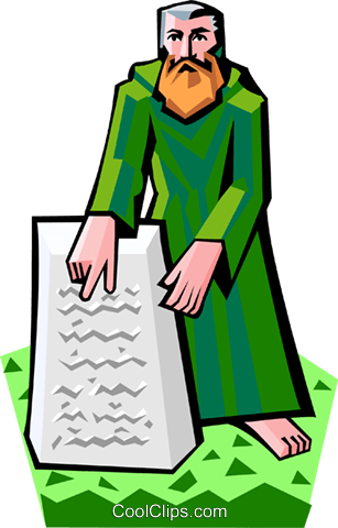 307x480 Moses With The Ten Commandments Royalty Free Vector Clip Art