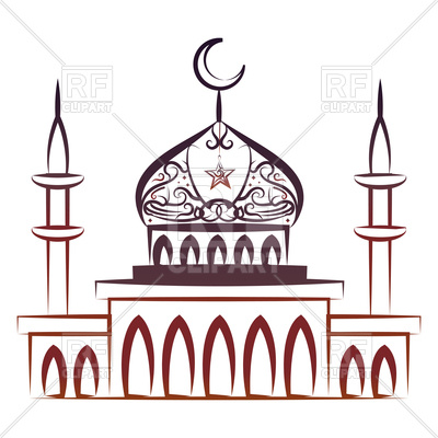 400x400 Ornate Colorful Mosque Royalty Free Vector Clip Art Image