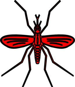 258x298 Mosquito In Red Color Clip Art