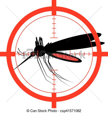 450x470 Target On Mosquito. Mosquito Icon Silhouette Isolated On Vector