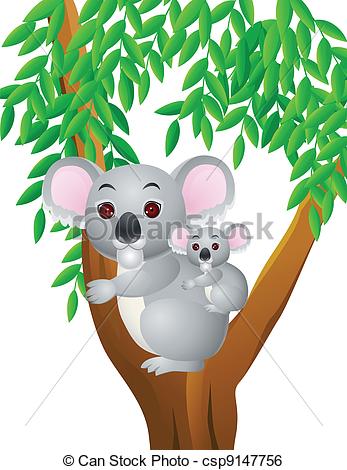 347x470 Vector Illustration Of Mother And Baby Koala Clip Art Vector