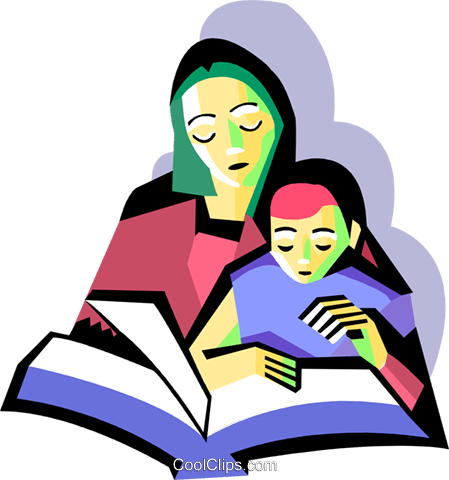 449x480 Website Clipart Mother With Child Reading Royalty Free Vector Clip