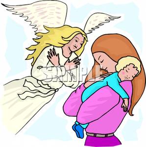 298x300 A Guardian Angel Watching Over A Mother And Child