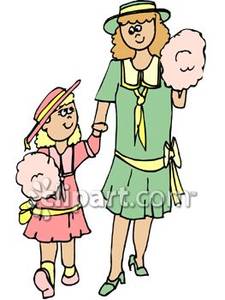 225x300 A Mother And Daughter Eating Cotton Candy