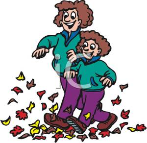 300x292 A Mother And Daughter Walking Through The Fall Leaves Together