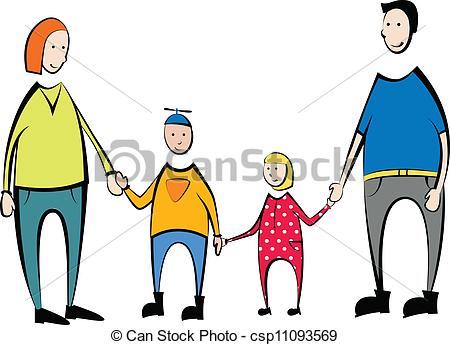 450x345 Family Portrait Mother, Son , Daughter, Father Together