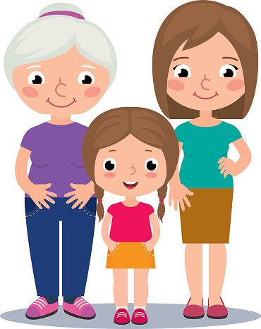 370x467 Grandmother, Mother And Daughter Premium Clipart