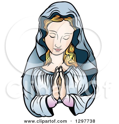 450x470 Clipart Of A Praying Virgin Mary