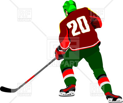 400x335 Ice Hockey Player In Motion Royalty Free Vector Clip Art Image