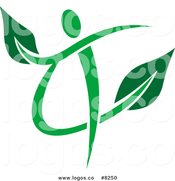 600x620 Royalty Free Clip Art Vector Logo Of A Green Leaf Person In Motion