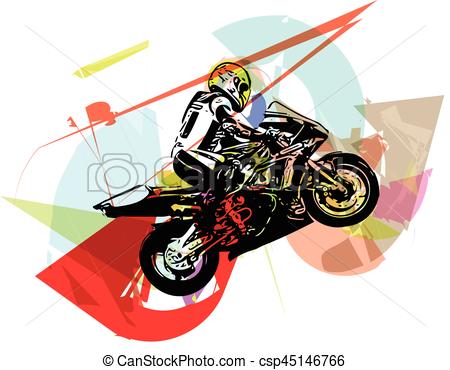 450x370 Extreme Abstract Motocross Racer By Motorcycle. Extreme Clip