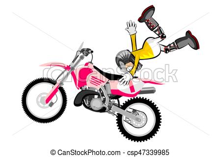 450x319 Motocross Rider Isolated Over White Backgrorund Cartoon