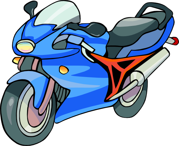 600x489 This Nice Blue Motorcycle Clip Art Can Be Used For Personal