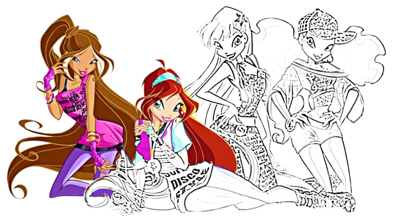 1280x720 Coloring Pages Winx
