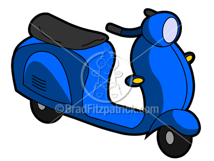432x324 Cartoon Scooters Clipart