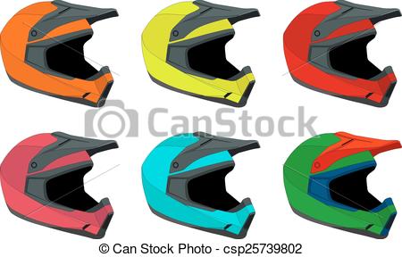 450x288 Full Face Bike Helmets Vector Pack Vector Clipart