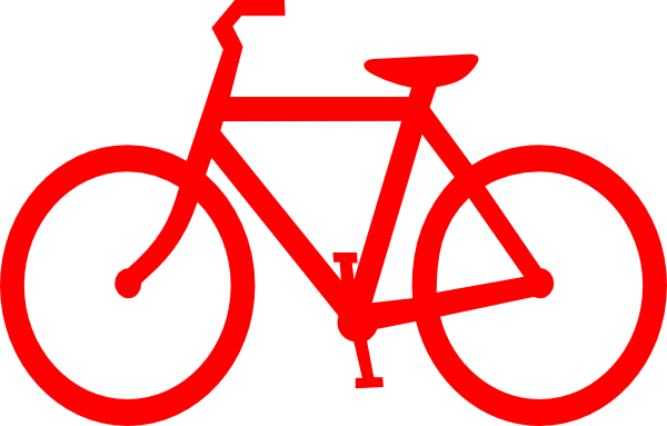 600x383 Red Bicycle Outline Clip Art