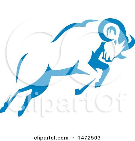 450x470 Clipart Of A Retro Aggressive Mountain Goat Ram In A Yellow Brown