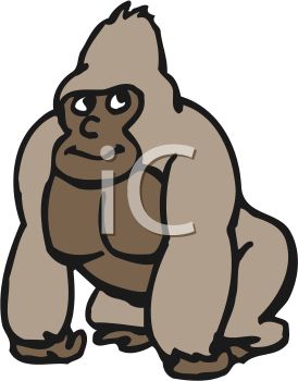 274x350 Gorilla Clip Art Black And White Clipart Panda