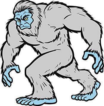 349x355 Simple Angry Yeti Abominable Snowman Cartoon