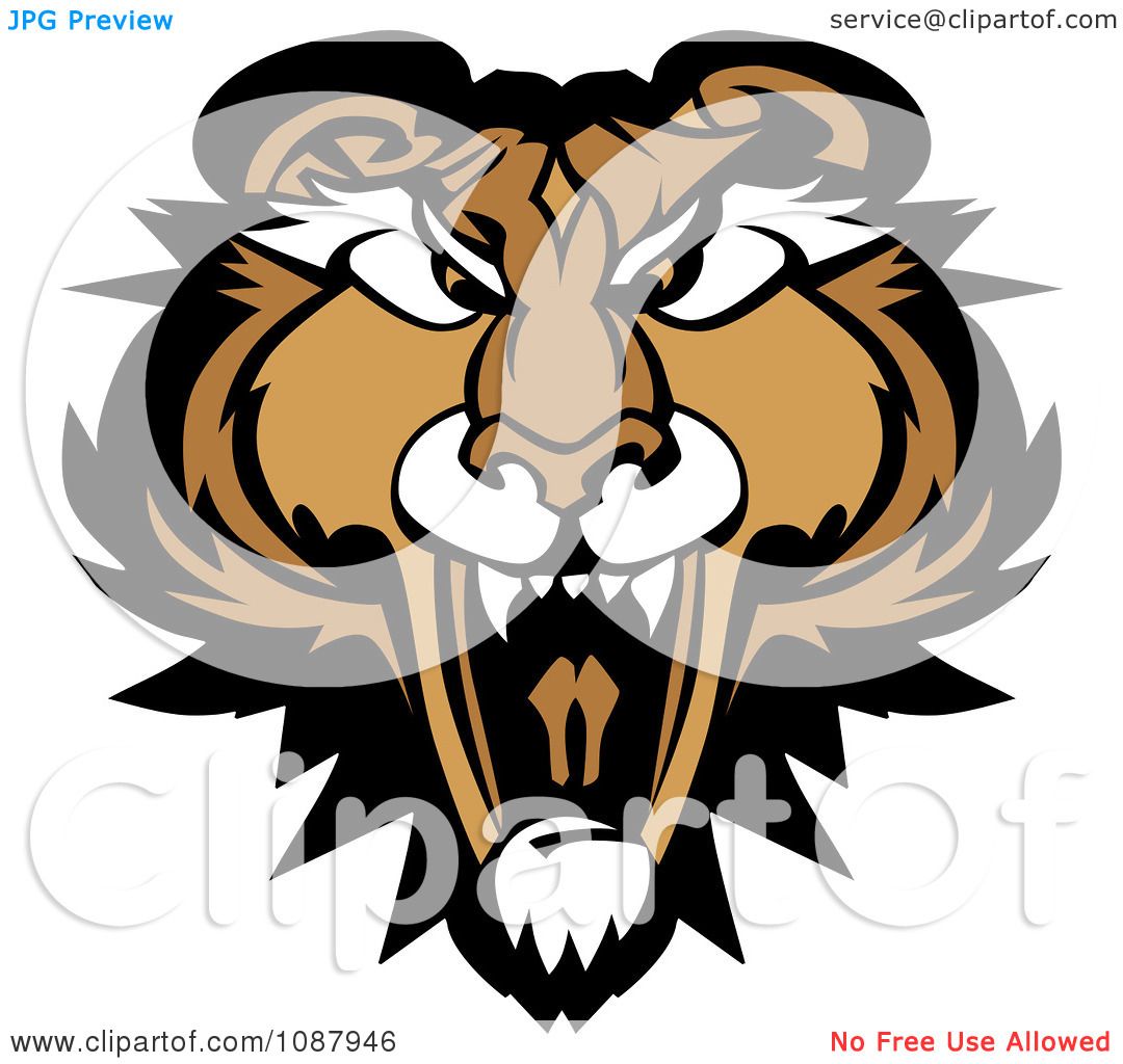 1080x1024 Clipart Roaring Puma Mountain Lion Head Mascot