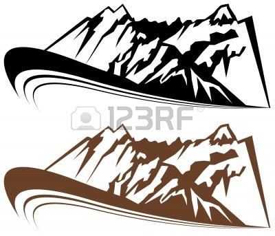 400x343 Collection Of Mountain Range Clipart Black And White High