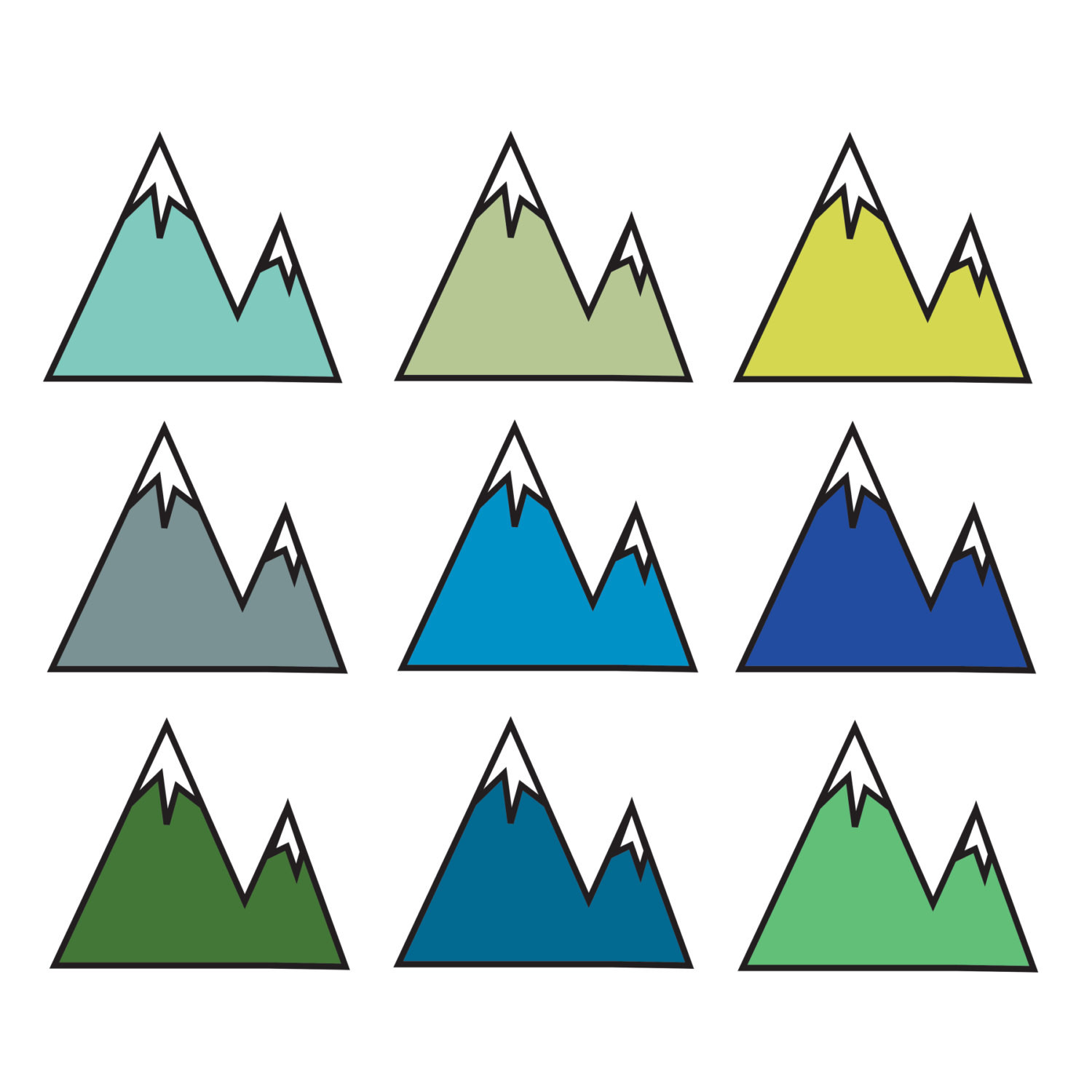 1500x1500 Clipart Of Mountain Transitionsfv