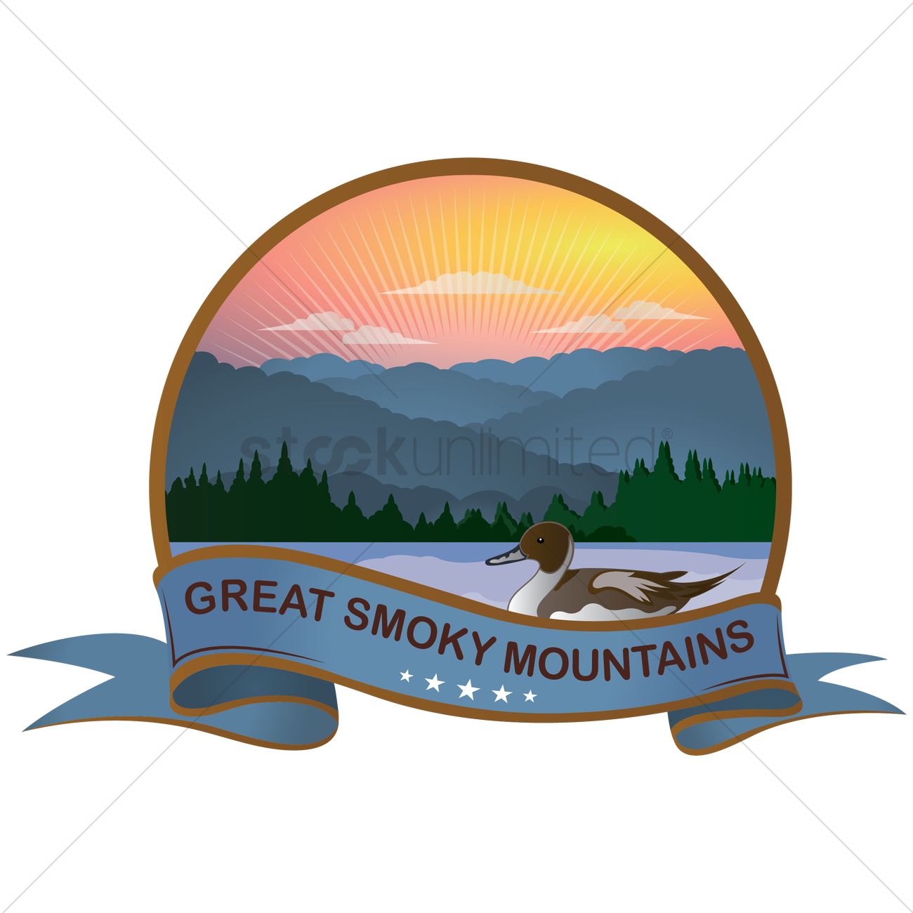 1300x1300 Great Smoky Mountains Vector Image