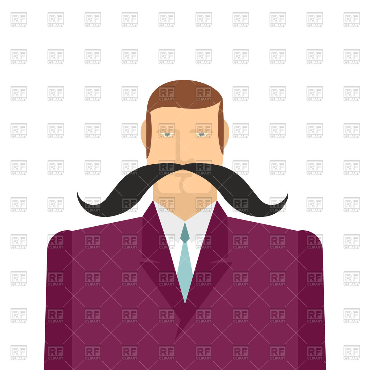1200x1200 With Big Black Mustache Royalty Free Vector Clip Art Image